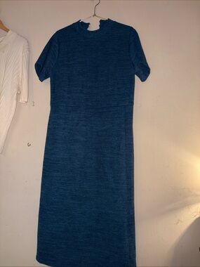 Nine West Teal Short-Sleeve Midi Dress